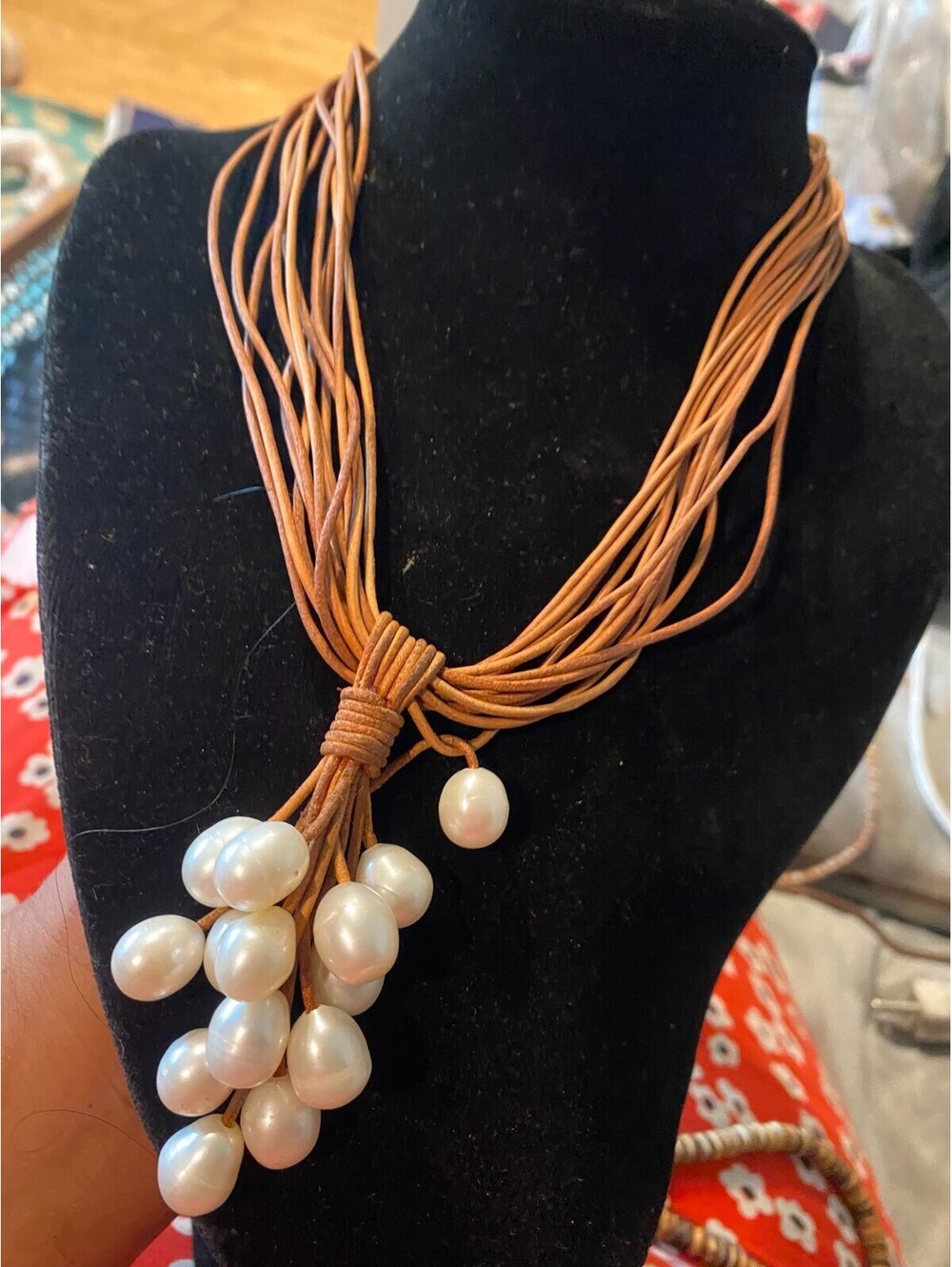 natural pearl lariat